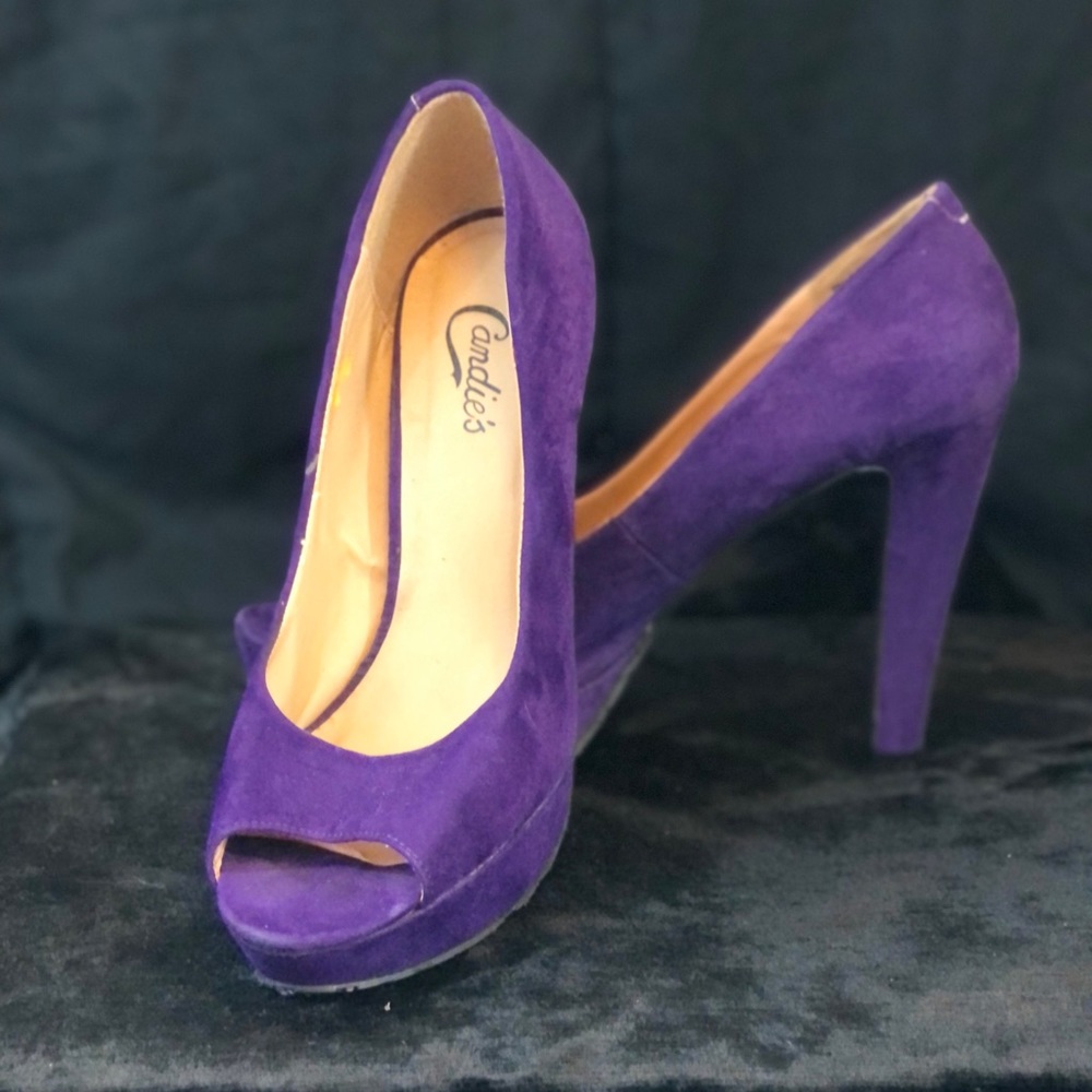 Candie’s, Purple, Peep Toe, Pumps
